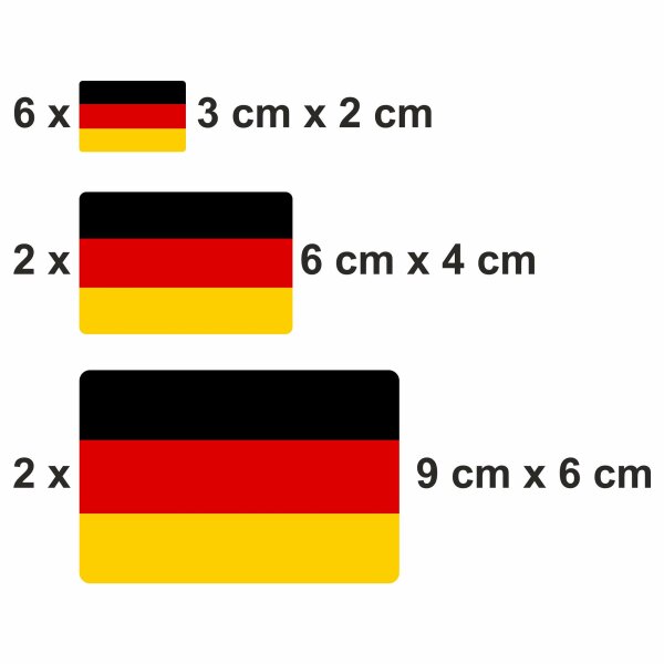 10 Stück Flaggen Aufkleber Deutschland, 7.99 €