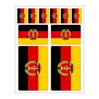 10 Stück Flaggen Aufkleber DDR Set | Sticker