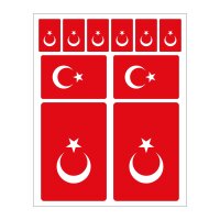 10 Stück Flaggen Aufkleber Türkei Set | Sticker...