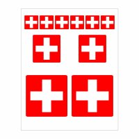 10 Stück Flaggen Aufkleber Schweiz Set | Sticker