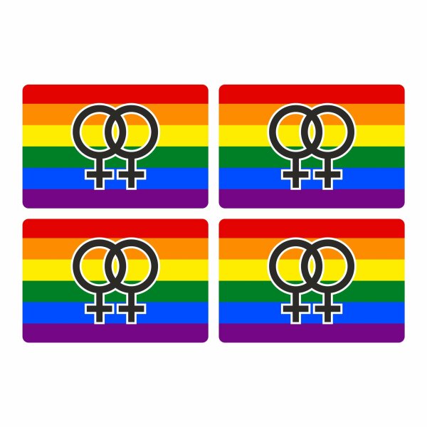 Generisch 4X Aufkleber Regenbogen Gay Pride Rainbow lesbisch Flag Flagge Sticker