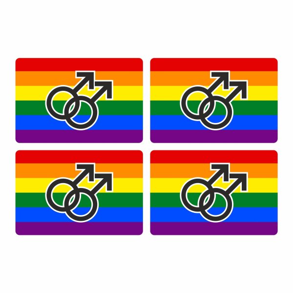 Generisch 4X Aufkleber Regenbogen Gay Pride Rainbow Schwul homosexuell Flag Flagge Sticker