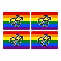 Generisch 4X Aufkleber Regenbogen Gay Pride Rainbow...