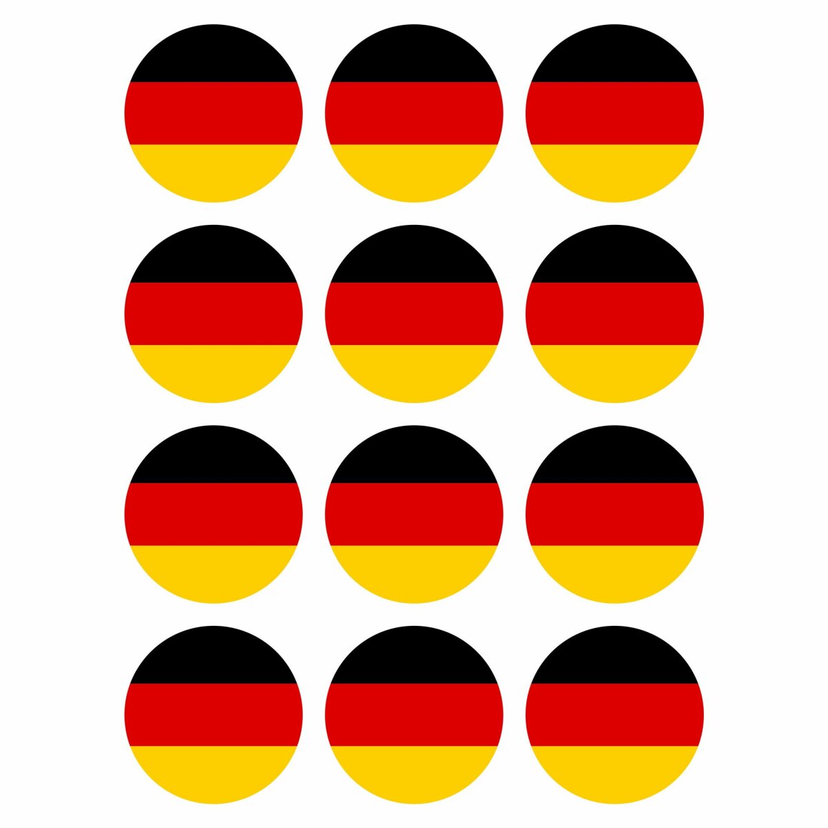 12 Stück Aufkleber Deutschland Flagge Rund 4 cm | Germany Flag | wett ...