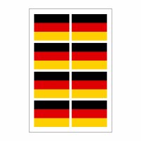 8 Stück Aufkleber Deutschland Flaggen Set | Sticker...