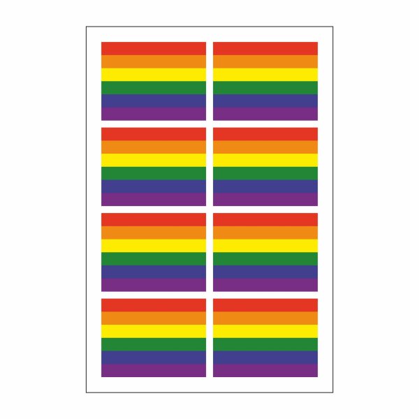 8 Stück Aufkleber Regenbogen Set | Sticker Gay Homosexuel Schwul Lesbisch BI Autoaufkleber