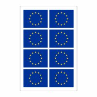 8 Stück Aufkleber EU Europa Flaggen Set | Sticker...