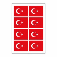 8 Stück Aufkleber Türkei Flaggen Set | Sticker Türkiye Autoaufkleber