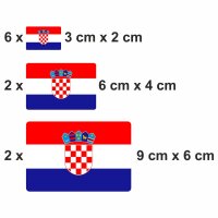 10 Stück Flaggen Aufkleber Kroatien Set | Sticker Croatia Autoaufkleber