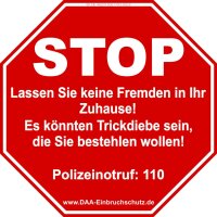 Warnschild - Stop Keine Fremden 004