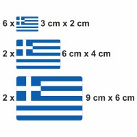 10 Stück Flaggen Aufkleber Griechenland Set | Sticker Greece Hellenische Republik Autoaufkleber