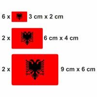 10 Stück Flaggen Aufkleber Albanien Set | Sticker Albania Autoaufkleber