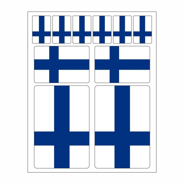 10 Stück Flaggen Aufkleber Finnland Set | Sticker Finland Autoaufkleber