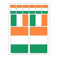 10 Stück Flaggen Aufkleber Irland Set | Sticker Ireland Autoaufkleber