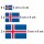 10 Stück Flaggen Aufkleber Island Set | Sticker Iceland Autoaufkleber