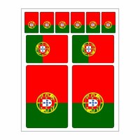 10 Stück Flaggen Aufkleber Portugal Set | Sticker Portugiesische Republik Autoaufkleber