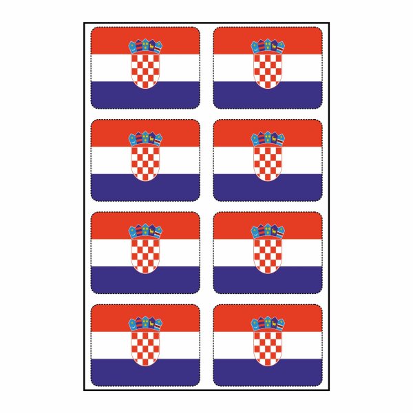 8 Stück Aufkleber Kroatien Flaggen Set | Sticker Croatia Autoaufkleber