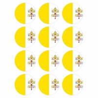 12 Stück Aufkleber Vatikanstadt Rund 4 cm | Vatican City Flag | wetterfest & UV Schutz | Set