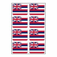 8 Stück Aufkleber Hawaii Flaggen Set | Sticker...