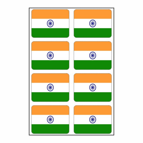 8 Stück Aufkleber Indien Flaggen Set | Sticker India Flag Autoaufkleber