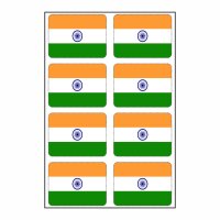 8 Stück Aufkleber Indien Flaggen Set | Sticker India...