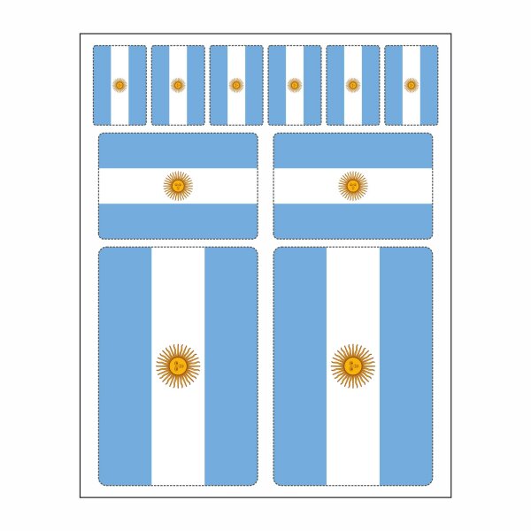 10 Stück Flaggen Aufkleber Argentinien Set | Sticker Argentina Autoaufkleber