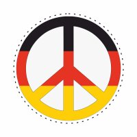 Peace Deutschland 8cm Rund
