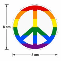 Flaggen Aufkleber Regenbogen Flagge Schwul Gay Lesbisch LGBTQ Peace Frieden 8cm | Sticker Autoaufkleber