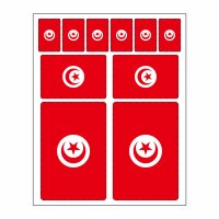 10 Stück Flaggen Aufkleber Tunesien Set | Sticker Tunisia Autoaufkleber