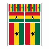 10 Stück Flaggen Aufkleber Ghana Set | Sticker Autoaufkleber