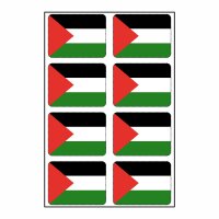 8 Stück Aufkleber Palästina Flaggen Set | Sticker Palestine Flag Autoaufkleber