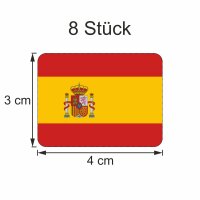 8 Stück Aufkleber Spanien Flaggen Set | Sticker...