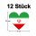12 Stück Aufkleber Iran Herz | wetterfest & UV Schutz | Set