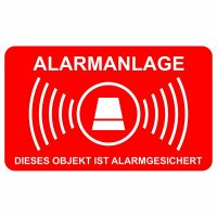 10 x Aufkleber | Alarm | Alarmgesichert | Alarmanlage |...